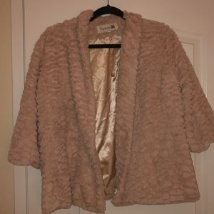 Soft Faux Fur Jacket in Blush!